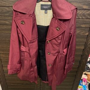 Women’s burgundy trench coat